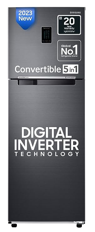 Samsung 301 L 2 Star Convertible 5In1, Digital Inverter Frost Free Double Door Refrigerator (RT34C4522B1/HL, Black Matt, 2023 Model) (OPEN BOX) Samsung 301 L 2 Star Convertible 5In1, Digital Inverter Frost Free Double Door Refrigerator (RT34C4522B1/HL, Black Matt, 2023 Model) (OPEN BOX)